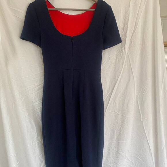 Boden Elsa Ottoman Navy Knit Dress - Scoop Back Ribbed Women's US 4R - Picture 3 of 6